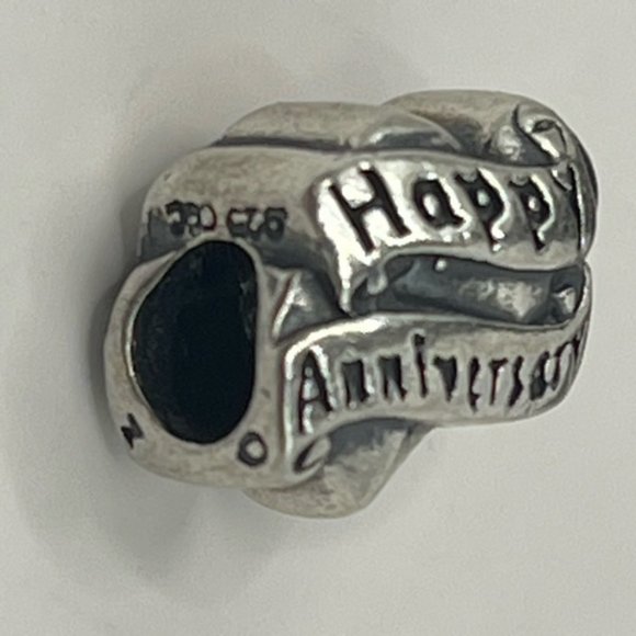 Silver charm ~ "Happy Anniversary" ~ sterling silver - Picture 1 of 11